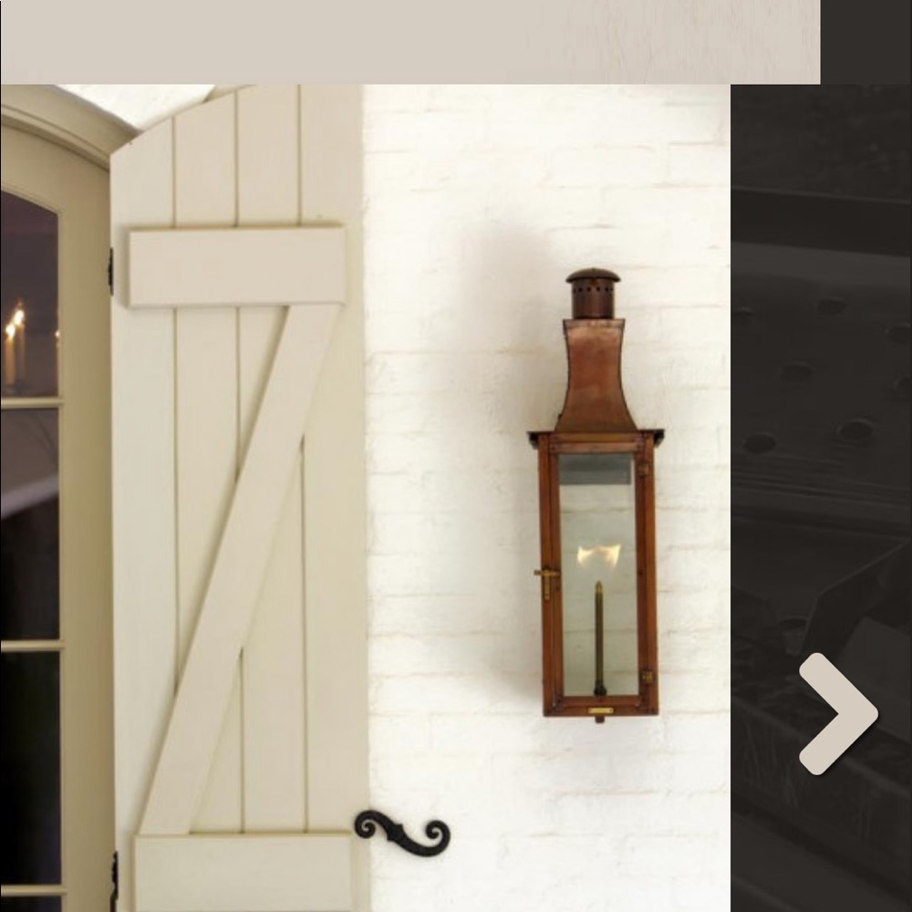 Two Bevolo Copper Outdoor Lights